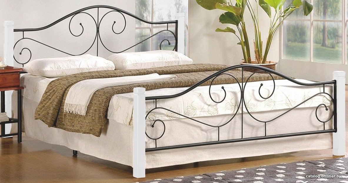 Кровать Halmar Violetta 160x200 (белый/черный)