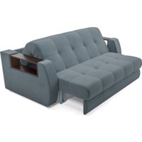 Диван Мебель-АРС Аккордеон Барон №3 ППУ 120x200 (велюр серый/синий HB-178/26)