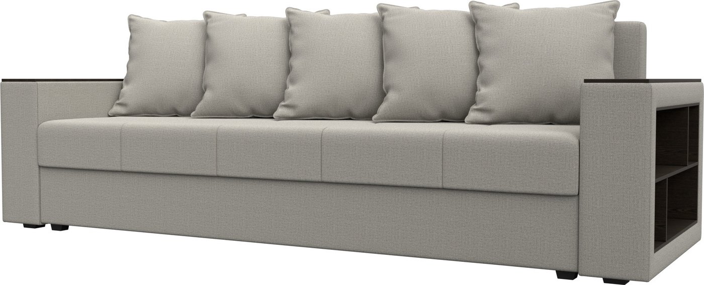 

Диван Лига диванов Дубай Лайт полки справа 132280 (рогожка Амур 02 бежевый)