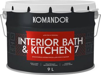 Краски и эмали Командор Interior Bath&Kitchen 7 База 1 (9л, матовый)