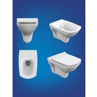 Унитаз подвесной Cersanit Carina New Clean On с инстал. Link Pro (с кнопкой Estetica 64112 черный/хром)