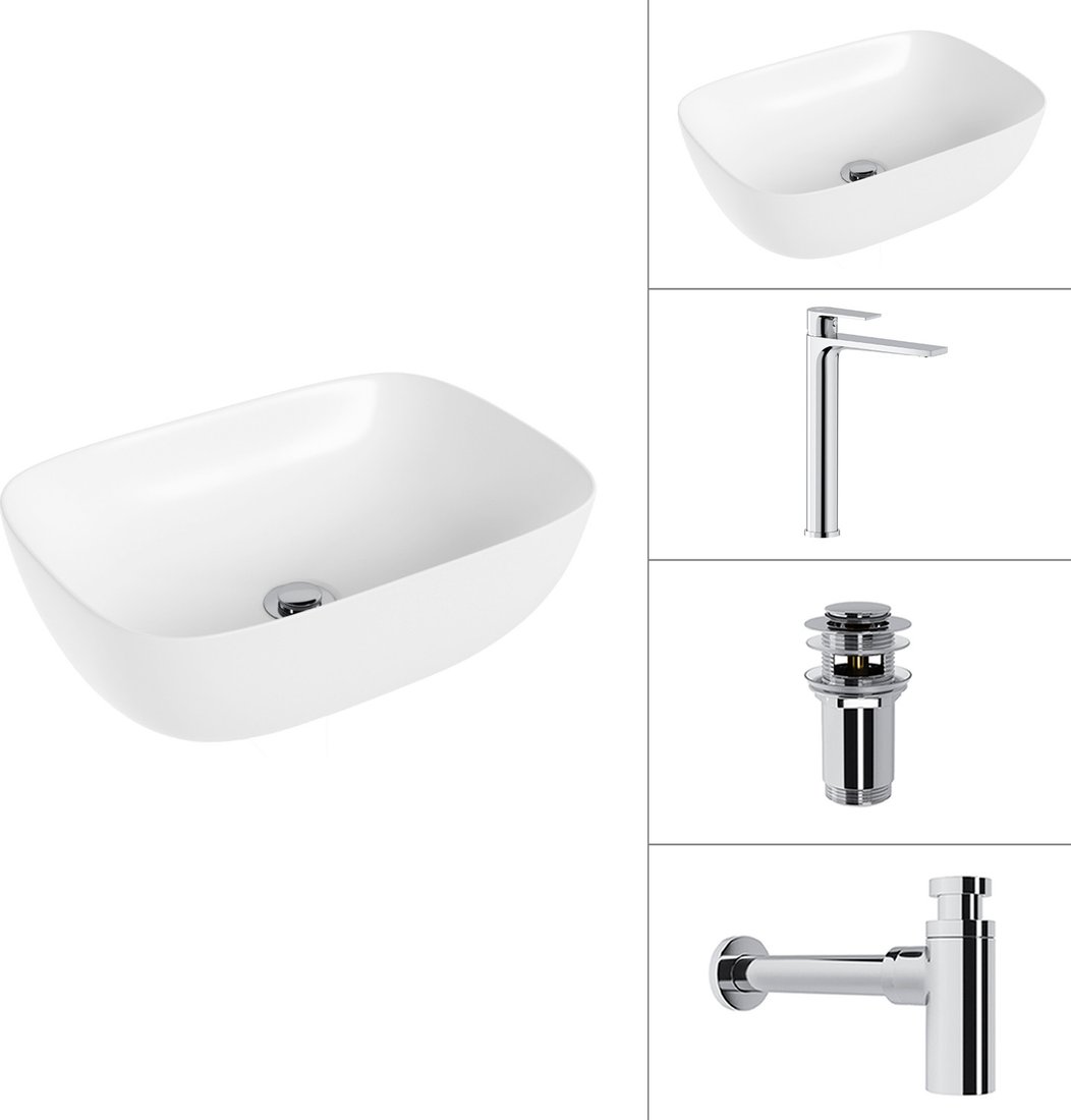 Умывальник Lauter 21493A + Reef 21CK8678C + сифон 21635CH + дон.клапан 21190CH (хром)