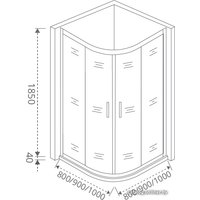 Душевой уголок Good Door Latte R 90x90 (матовое стекло) [Latte R-90-G-WE]