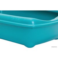 Туалет-лоток Zoom Шестой с рамкой глубокий 2906бирюз (бирюзовый)