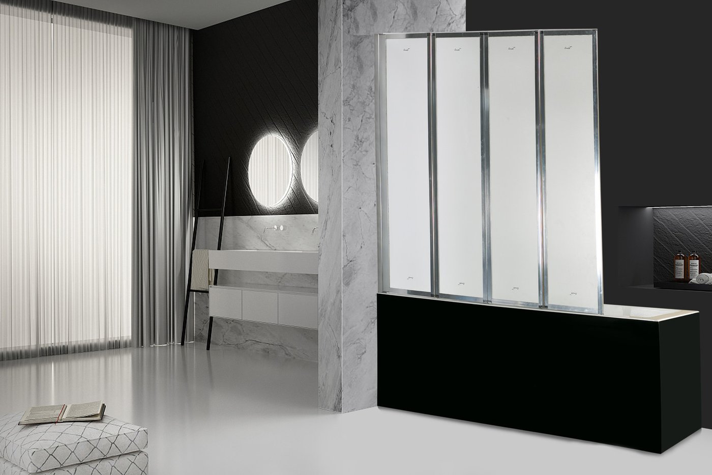 

Стеклянная шторка для ванны Cerutti Spa Bouna 130x140