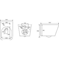 Унитаз подвесной Berges Wasserhaus Floe S Rimless + Visam Slim 525 EX-043244 (с сиденьем)