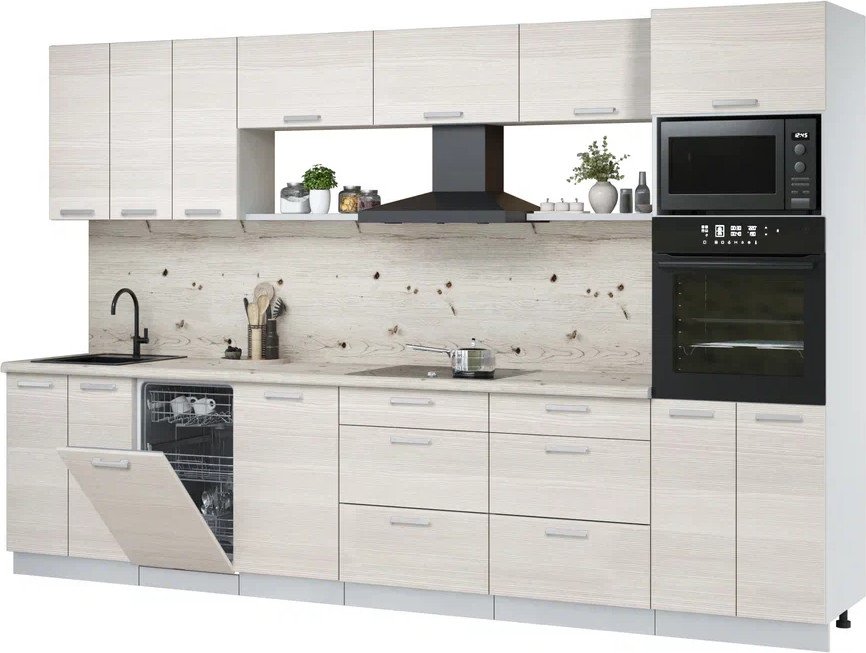 

Готовая кухня Интерлиния Мила Лайт 3.3-ПМ3 (вудлайн кремовый/вудлайн кремовый/бискайская сосна)