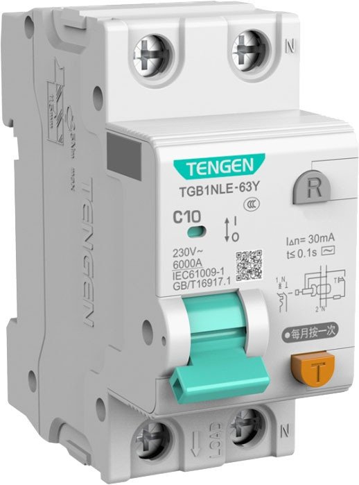 

Дифференциальный автомат Tengen TGB1NLE-63Y 1P+N 10A C 6kA 30mA AC 2M TEN312170