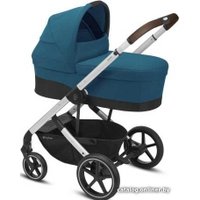 Коляска прогулочная «книга» Cybex Balios S Lux 2020 (серебристая рама, river blue)