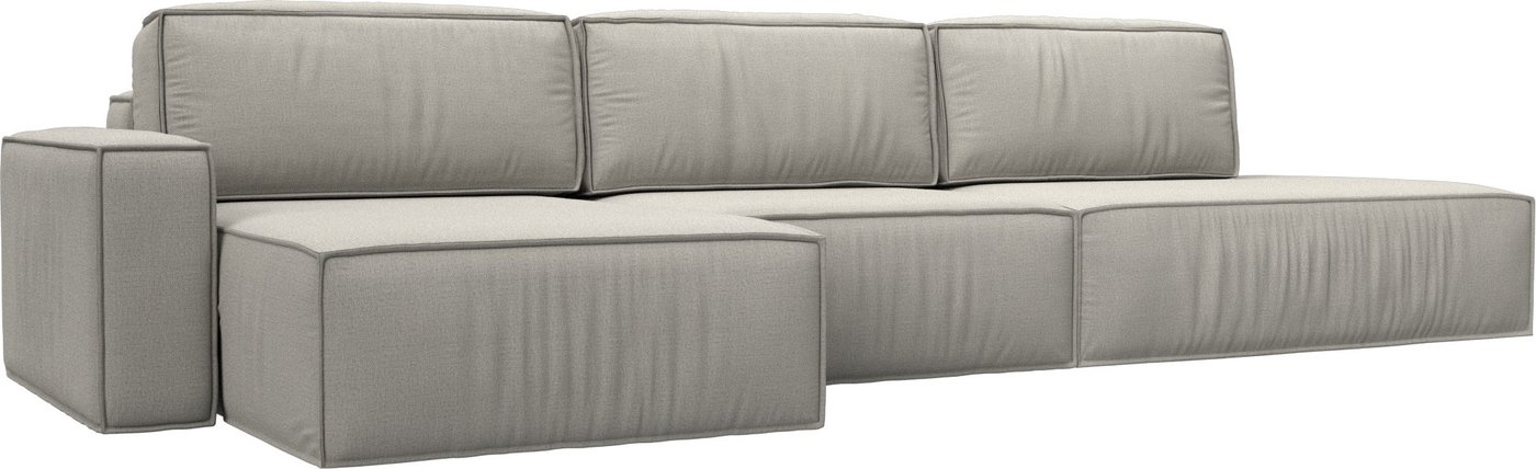 

Угловой диван Лига диванов Прага модерн лонг левый 125542L (рогожка амур бежевый)