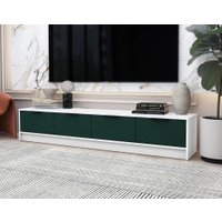 Тумба Интерлиния ТВ Концепт КТ-ТВ4-35 Техно (белый платинум/изумруд)