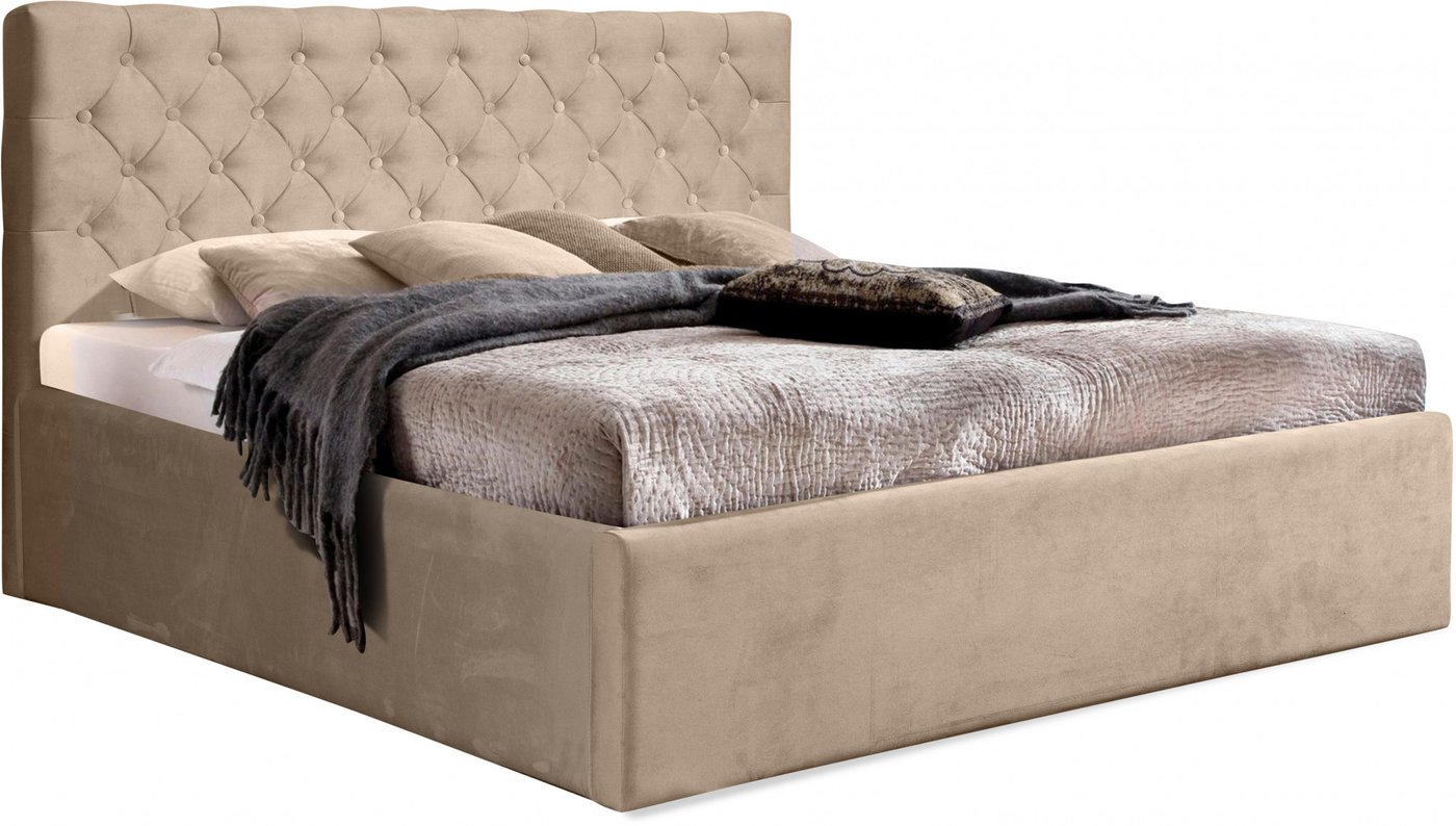 Кровать Анмикс Ирма 160x200 металлическое основание (бежевый Simple 42)