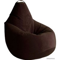Кресло-мешок Kreslomeshki Груша велюр (XL, темный шоколад)