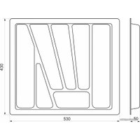Лоток для столовых приборов AKS Verso 60x430 (белый)