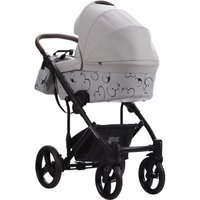 Универсальная коляска BEBETTO Magnum Light SE Pro (2 в 1, 06 светло-серая кожа/черная рама)