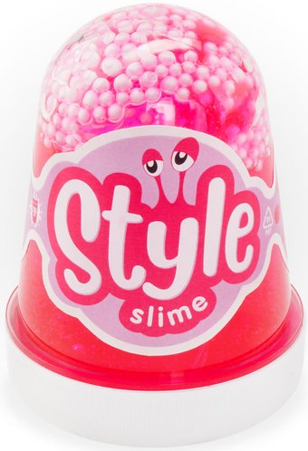 Слайм Lori Style Slime С шариками и ароматом клубники Сл-022 (розовый)