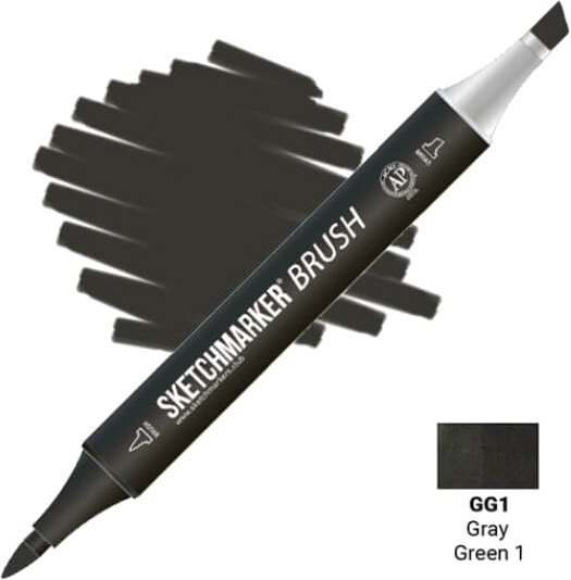 

Маркер художественный Sketchmarker Brush Двусторонний GG1 SMB-GG1 (серый/зеленый 1)