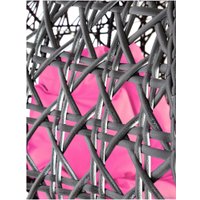 Подвесное кресло M-Group Для двоих Люкс 11510408 (черный ротанг/розовая подушка)