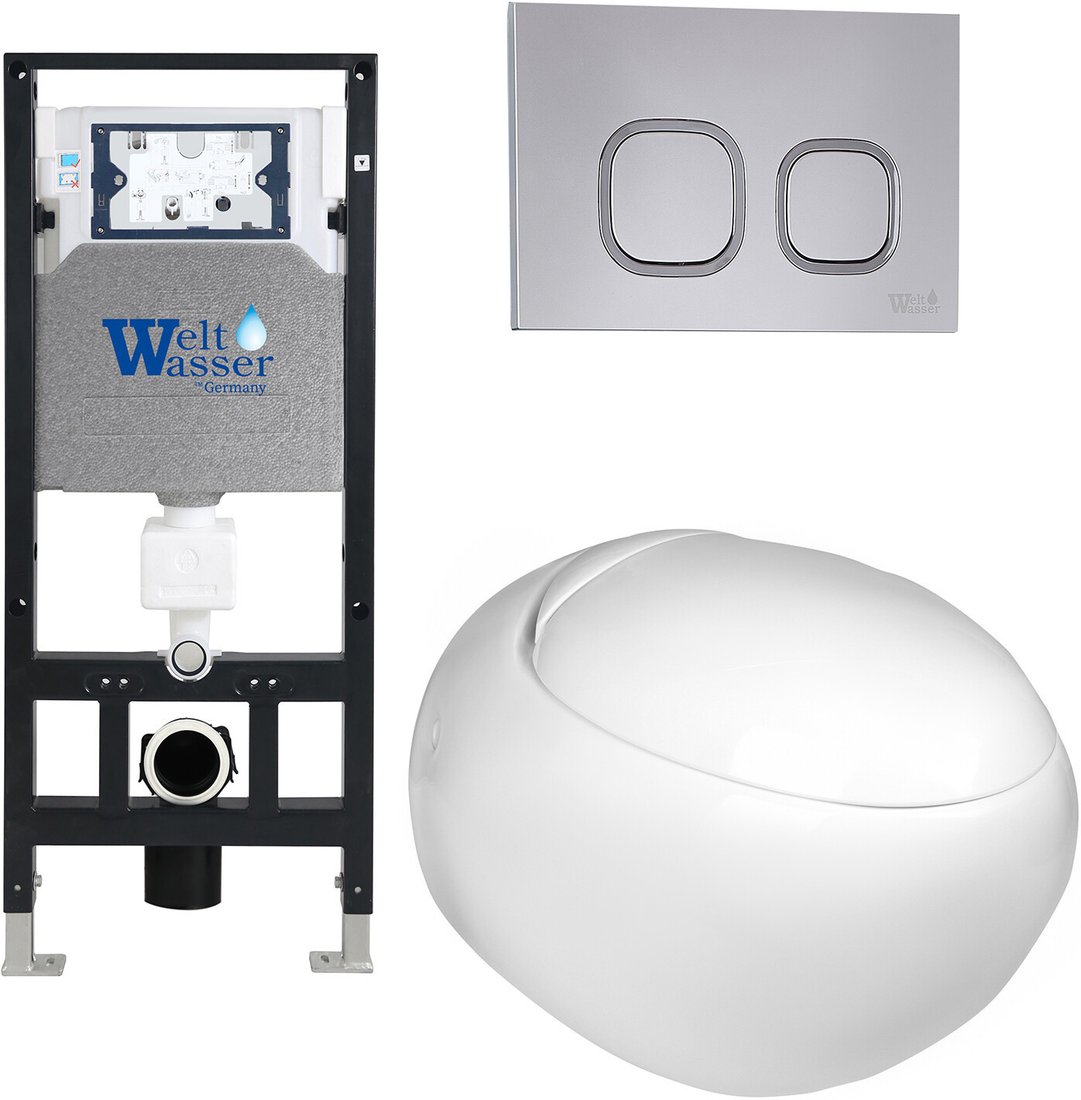 Унитаз подвесной WeltWasser Amberg 506 + Jeckenbach 004 GL-WT + Amberg RD-CR