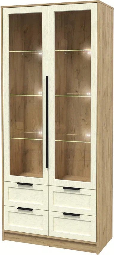 

Шкаф-витрина Интерлиния Концепт Тренд КТ-ШВ2 с подсветкой (дуб золотой/дуб снежный)