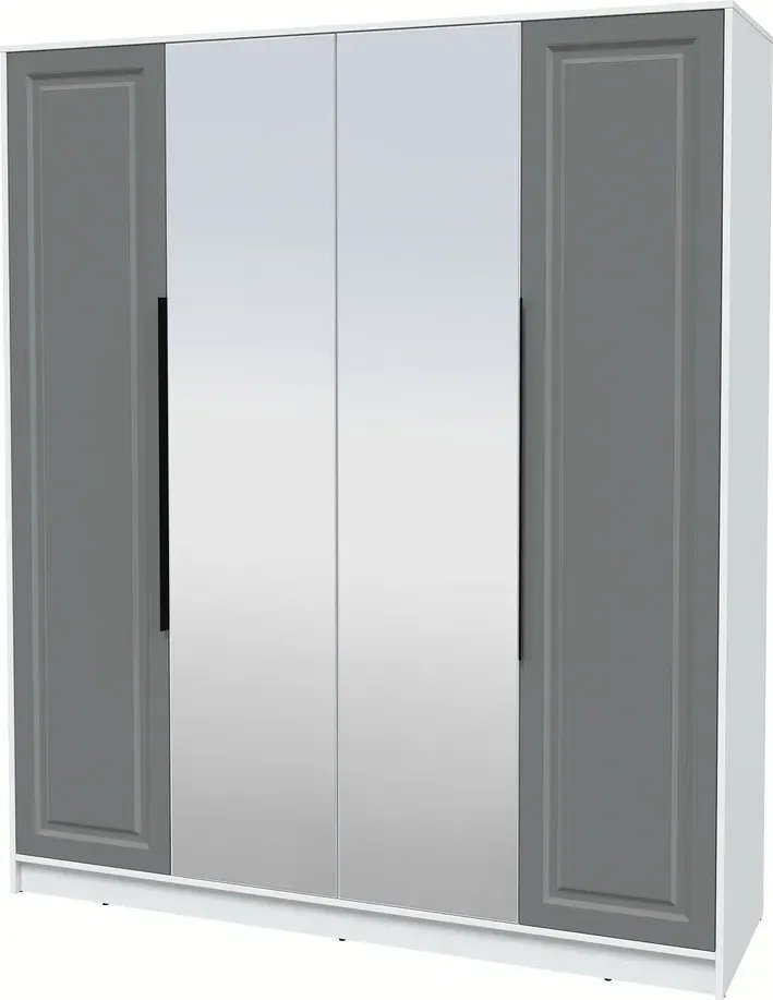 

Шкаф распашной Интерлиния Концепт КТ-Ш4з Деко (белый платинум/серый)