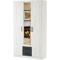 Шкаф распашной Памир Беатрис Трио (крафт белый/антрацит)