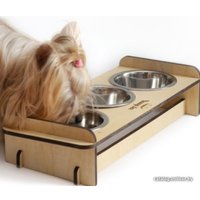 Миски на подставке Чешир Обжора 3 миски 200 мл (бежевый)