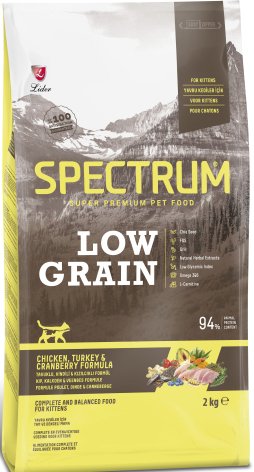 

Сухой корм для кошек Spectrum Low Grain Kitten с курицей индейкой клюквой 2 кг