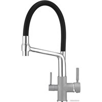 Смеситель Granula для кухни с краном под питьевую воду и шлангом, GR-0083, алюминиум