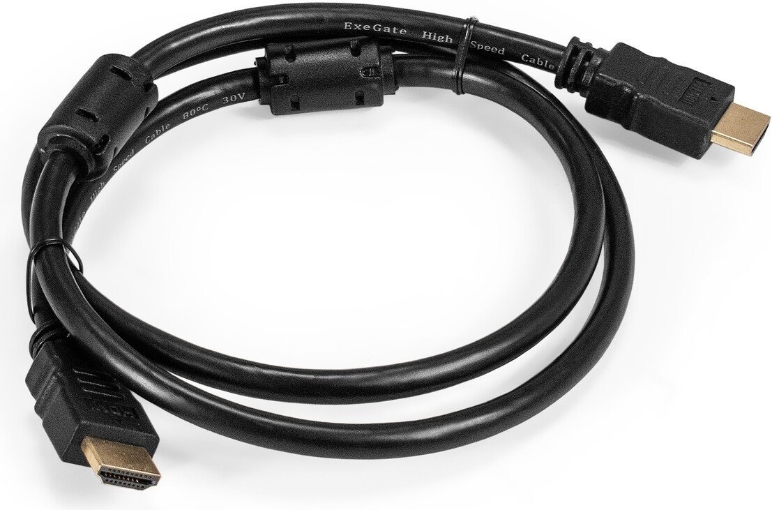 Кабель ExeGate EX-CC-HDMI2-1.0F HDMI - HDMI EX287722RUS (1 м, черный)