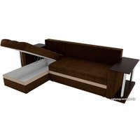 Угловой диван Craftmebel Атланта М угловой 2 стола (боннель, левый, коричневый вельвет)