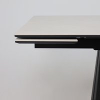 Кухонный стол Lepremo AV 2119 МДФ+керамика раздвижной 1200-1800x800 (серый матовый Carmen Light Grey/черный)