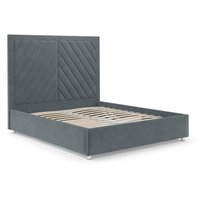 Кровать Мебель-АРС Мишель 140 (велюр серо-синий HB-178 26)