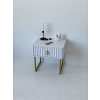 Тумба Shtabe Royal 5101 эко (белый/золото/р.золото)