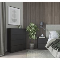 Комод Mio Tesoro Варма 4 (шпон ясень, черный)