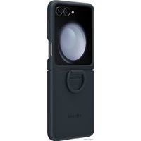 Чехол для телефона Samsung Silicone Case with Ring Z Flip5 (темно-синий)