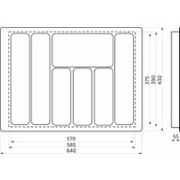 Лоток для столовых приборов AKS 700 Liner 640x430 (черный)