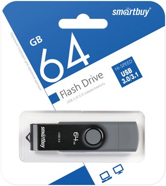 USB Flash SmartBuy Twist Dual 64GB (черный)