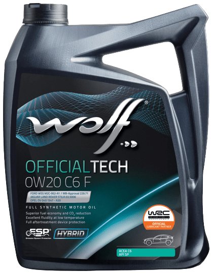 

Моторное масло Wolf OfficialTech 0W-20 C6 F 1л