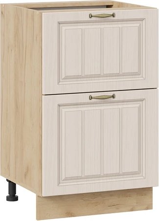 

Шкаф напольный Трия Лина 1Н5Я2 с двумя ящикам (дуб крафт золотой/крем)