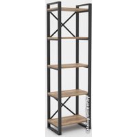 Стеллаж Hype Mebel Стандарт 80x170 (черный/дуб галифакс натуральный)