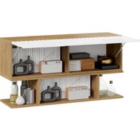 Шкаф распашной Трия Хилтон с полкой 1100 (дуб крафт золотой/белый матовый)