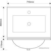  ЗОВ Тумба с умывальником Парма 70 P70LWP0MWHMC1A-OL70 (белый/белый галифакс)