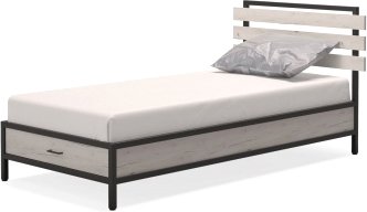 

Кровать Millwood Neo Loft КМ-1.1/1 Л (дуб белый Craft/металл черный)
