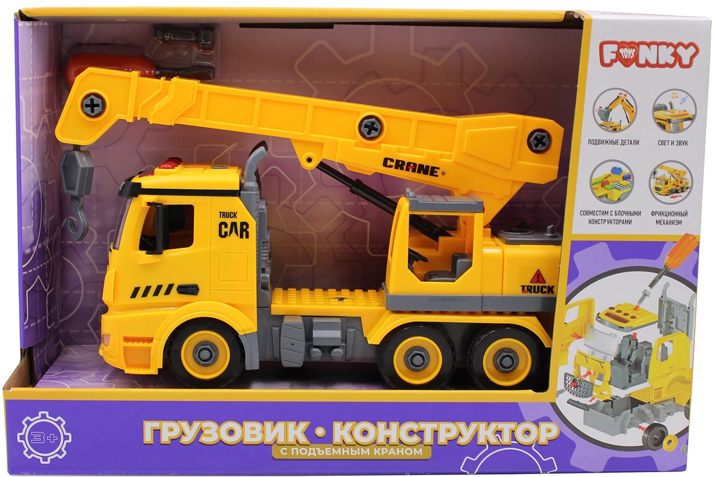 

Конструктор Funky Toys FT61110 Грузовик с подъемным краном