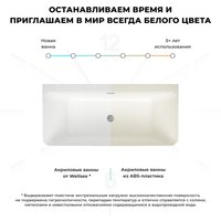 Ванна Wellsee Clermont 170x75 28260202R (пристенная ванна белый глянец, экран, ножки, сифон-автомат глянцевый белый) в Бресте