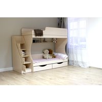 Двухъярусная кровать Красная звезда Р443 Капризун 6 180x80 (дуб млечный)