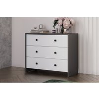 Комод Mio Tesoro Дольче 3 ящика (графит/белый)