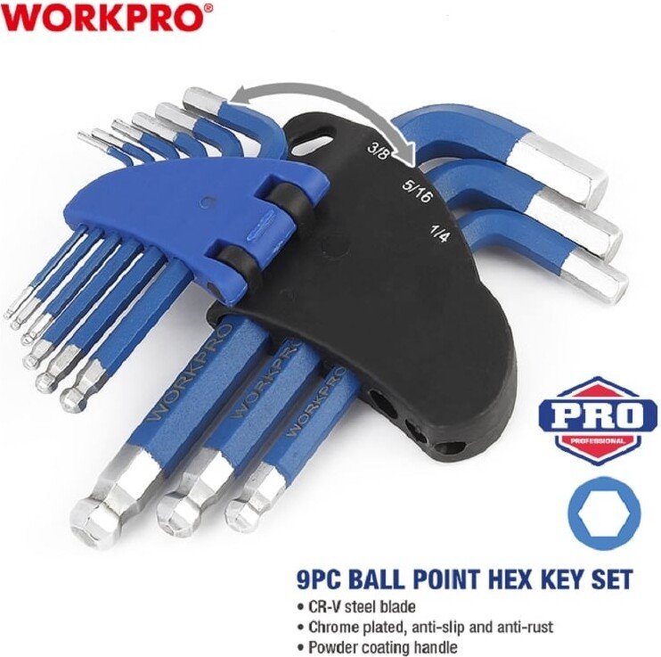 

Набор ключей Workpro WP222010 (9 предметов)