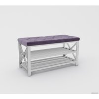 Банкетка Hype Mebel Будс (белый/фиолетовый)